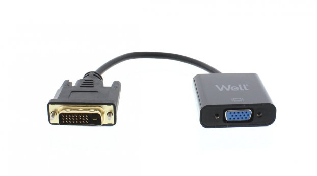 Cablu adaptor DVI-D 24+1p tata - VGA mama 15cm Well